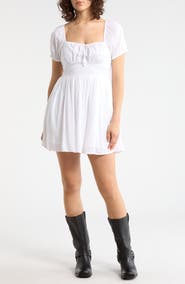 Abound Puff Sleeve Tie Front Minidress