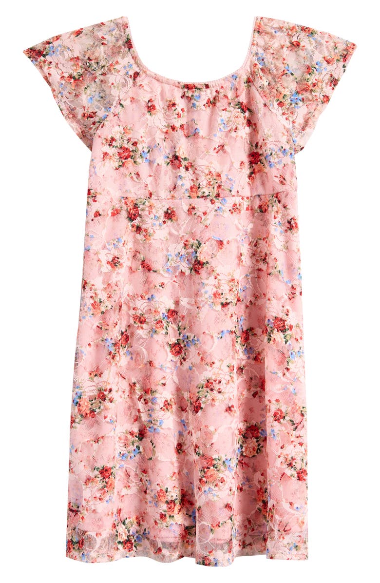 Ava & Yelly Kids' Empire Waist Lace Dress, Alternate, color, Pink