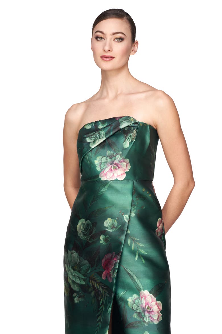 Adeline Strapless Midi Dress, Alternate, color, LIGHT EMERALD