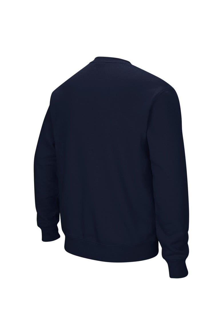 Men's Colosseum Navy Pennsylvania Quakers Arch & Logo Crew Neck Sweatshirt, Alternate, color, Navy