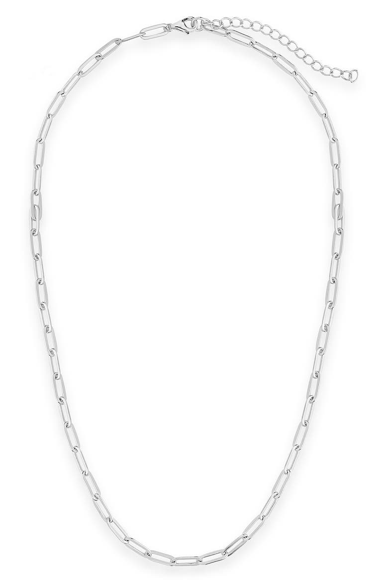 14K Gold Plated Small Link Necklace, Main, color, SILVER