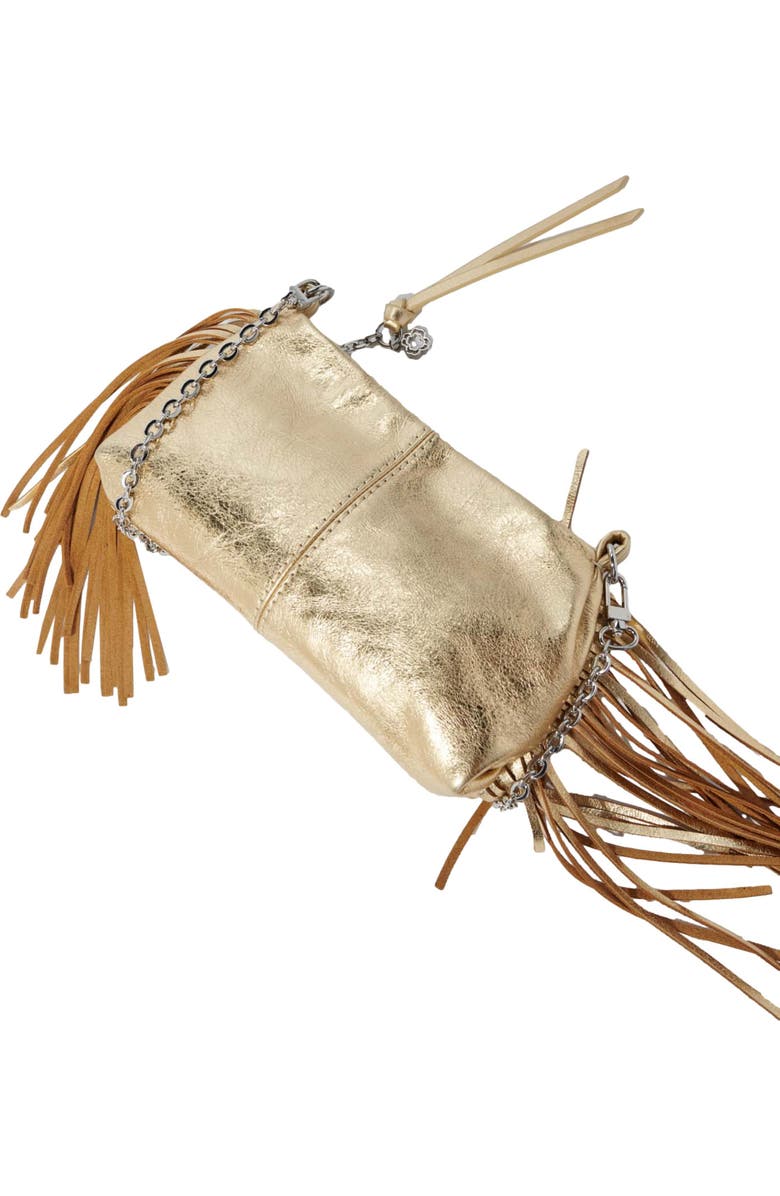 maje Metallic leather Miss M Pouch bag, Alternate, color, Gold