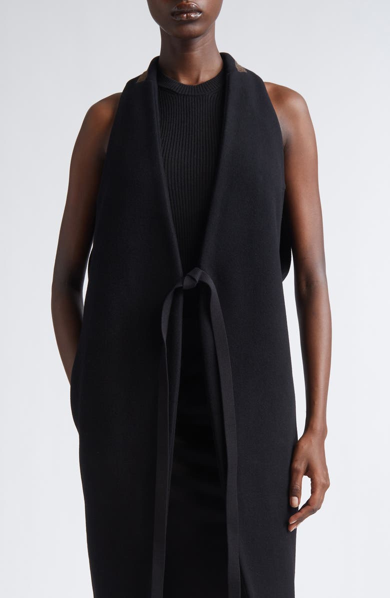 Rick Owens Concordians Cyclops Sleeveless Coat, Main, color, Black