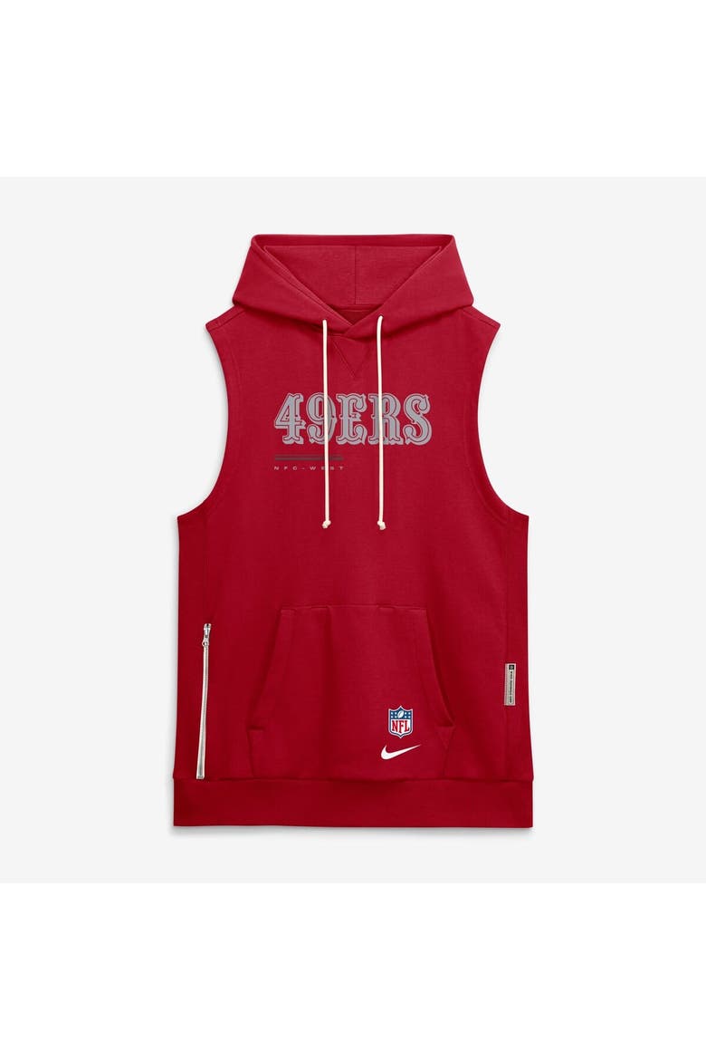 Men's Nike Scarlet San Francisco 49ers Sideline Standard Issue Dri-FIT Sleeveless Hoodie, Alternate, color, Scarlet