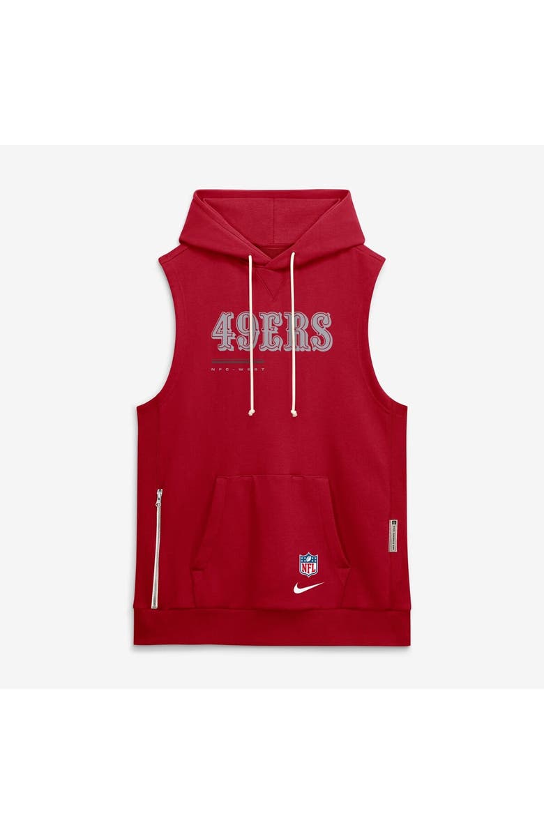 Nike Men's Nike Scarlet San Francisco 49ers Sideline Standard Issue Dri-FIT Sleeveless Hoodie, Alternate, color, Scarlet