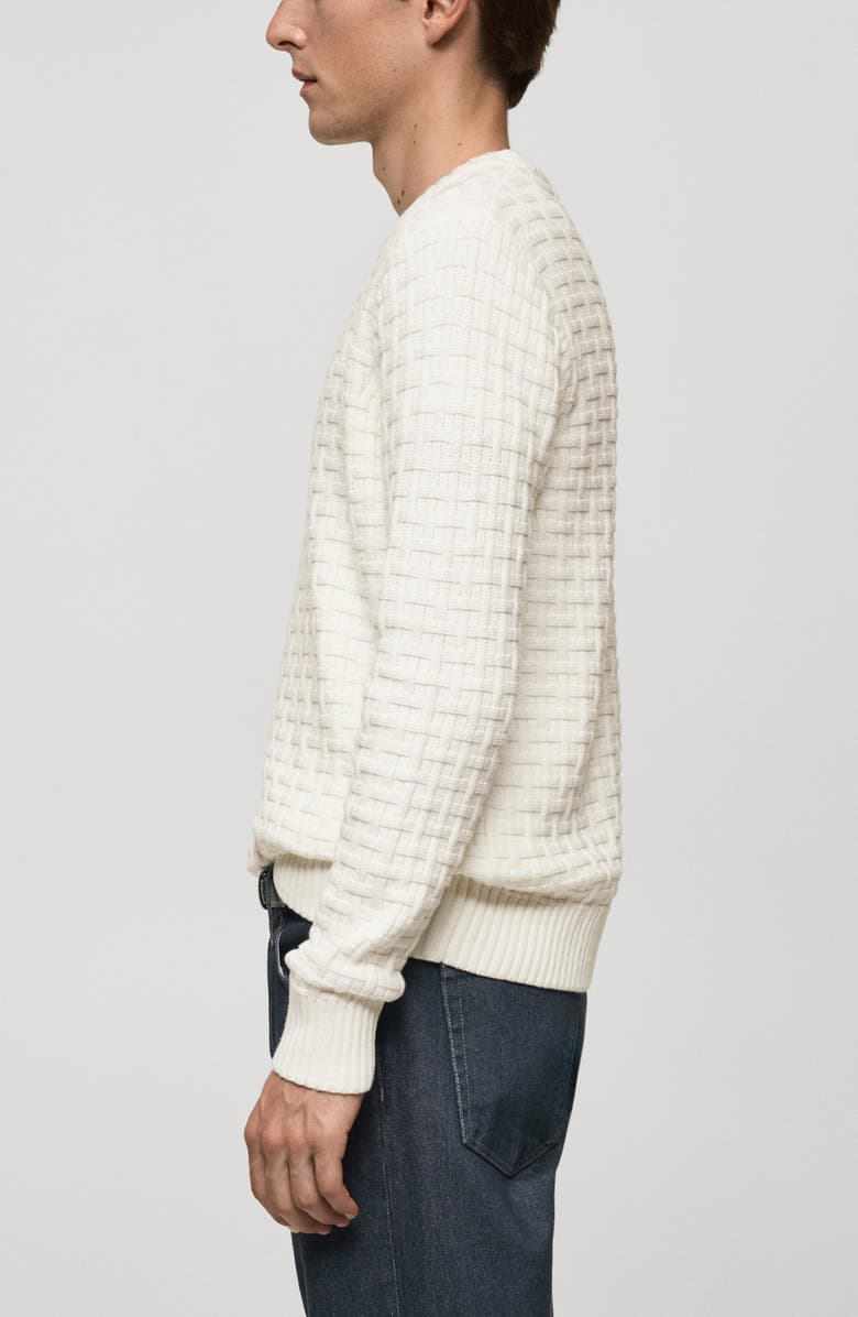 MANGO Basket Stitch Crewneck Sweater, Alternate, color, 