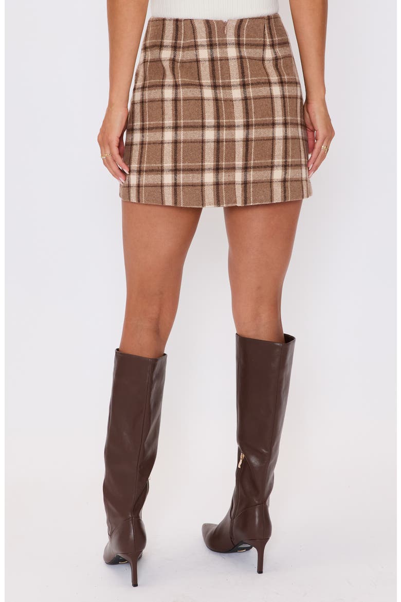 Willow Plaid Miniskirt, Alternate, color, BEIGE PLAID
