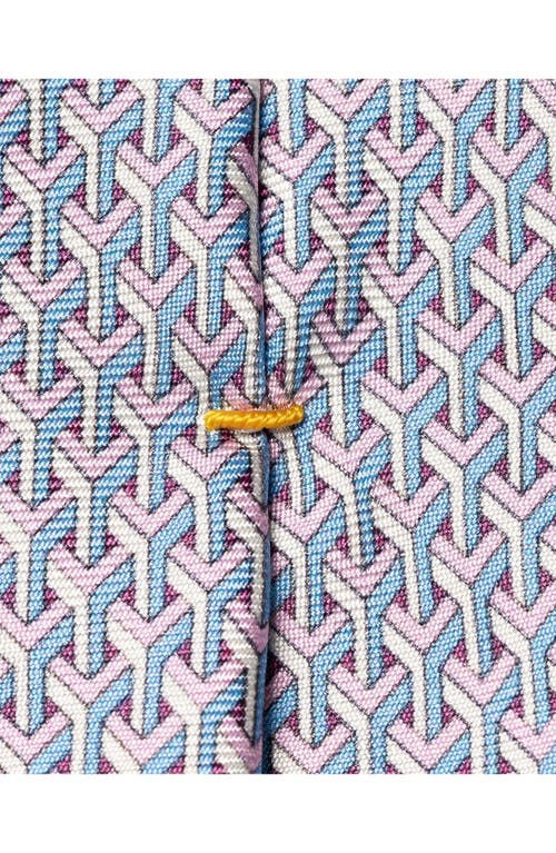 Eton Geometric Silk Tie In Medium Pink