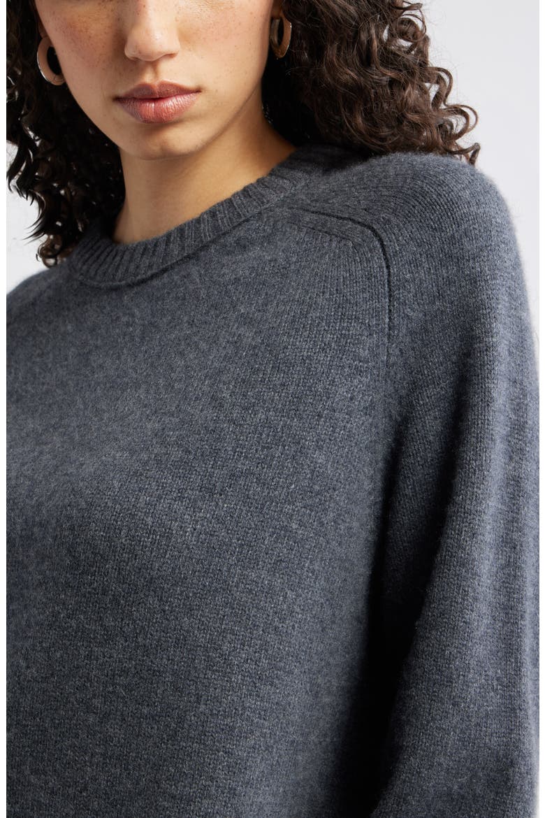 Crewneck Wool & Cashmere Sweater, Alternate, color, GREY DARK CHARCOAL HEATHER