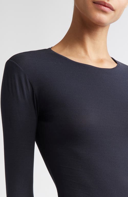 FFORME FFORME FITTED LONG SLEEVE STRETCH SILK TOP