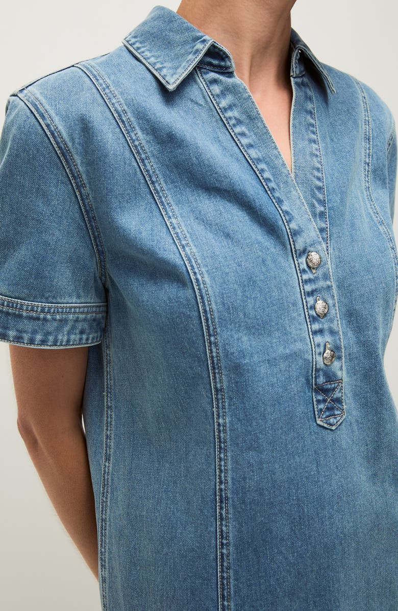 Veronica Beard Otto Denim Minidress, Alternate, color, Starlight