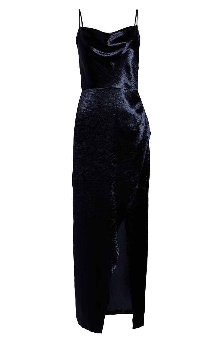 WAYF The Molly Cowl Neck Rumpled Satin Gown, Alternate, color, 