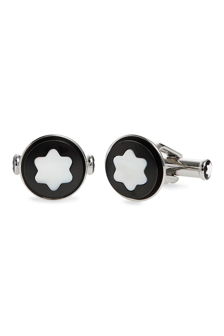 Star Cuff Links, Main, color, SILVER METALLIC