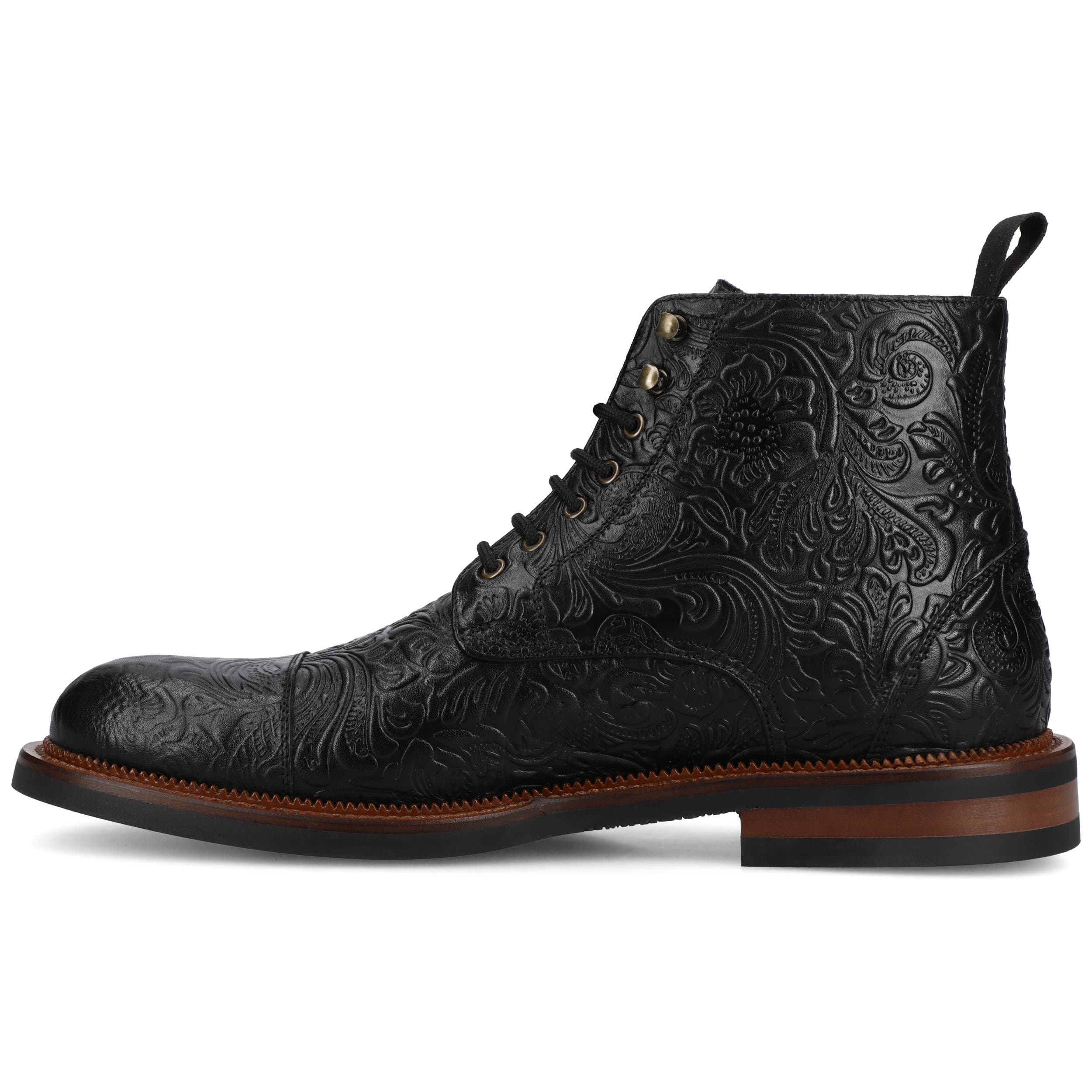 TAFT Men's Rome Dress Boot, Alternate, color, Black Floral