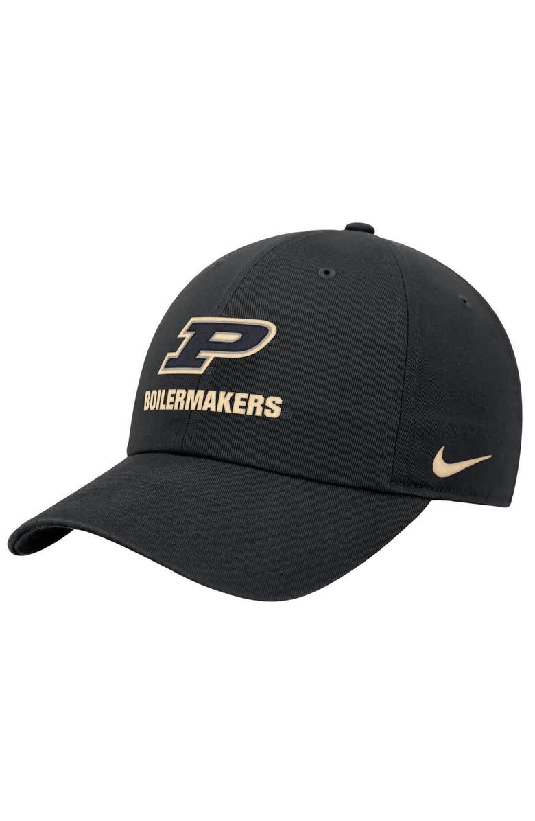 Nike Men's Nike Black Purdue Boilermakers 2025 On-Field Club Adjustable Hat, Main, color, 