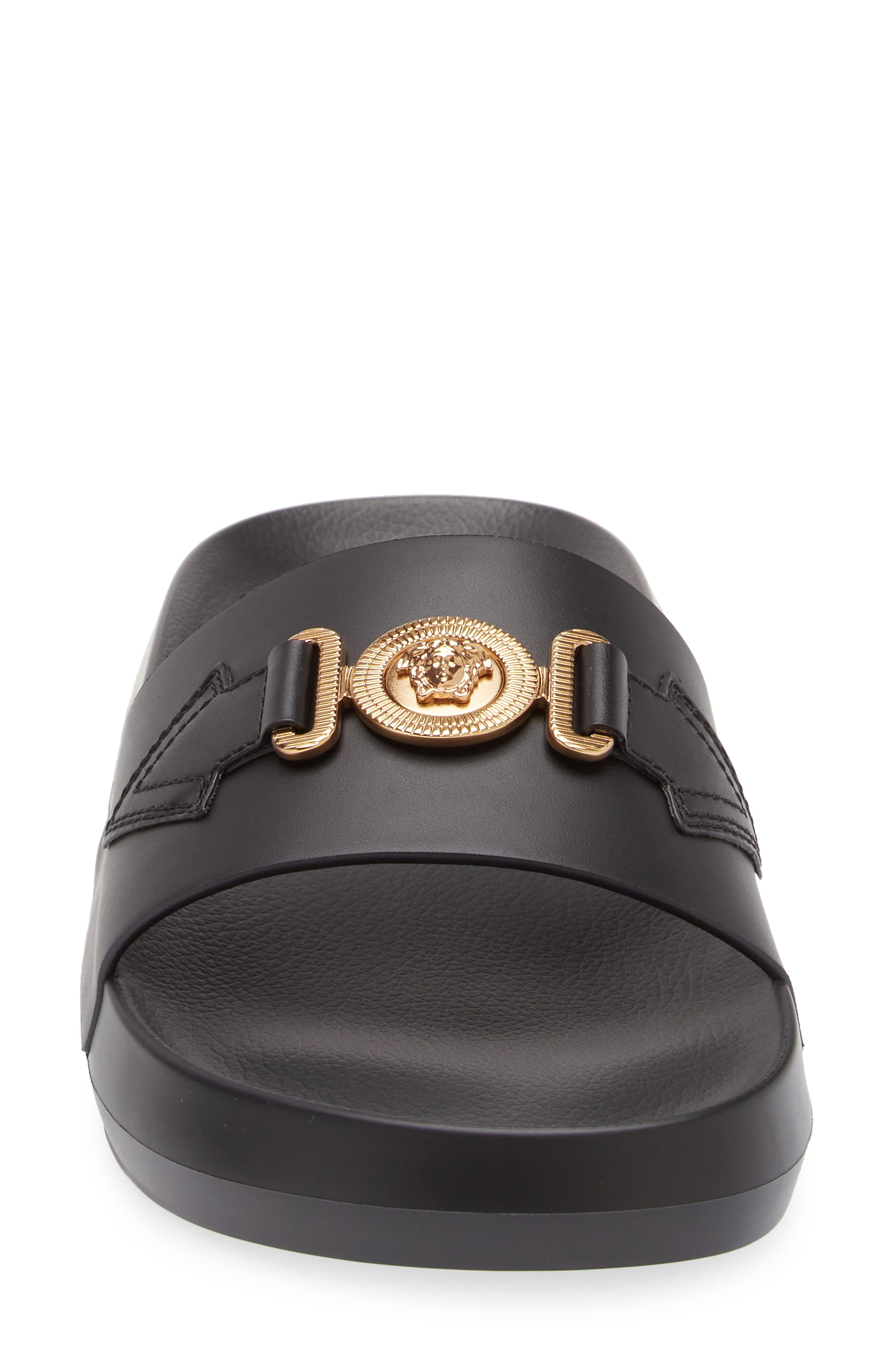 Versace Biggie Medusa Slide Sandal, Alternate, color, 