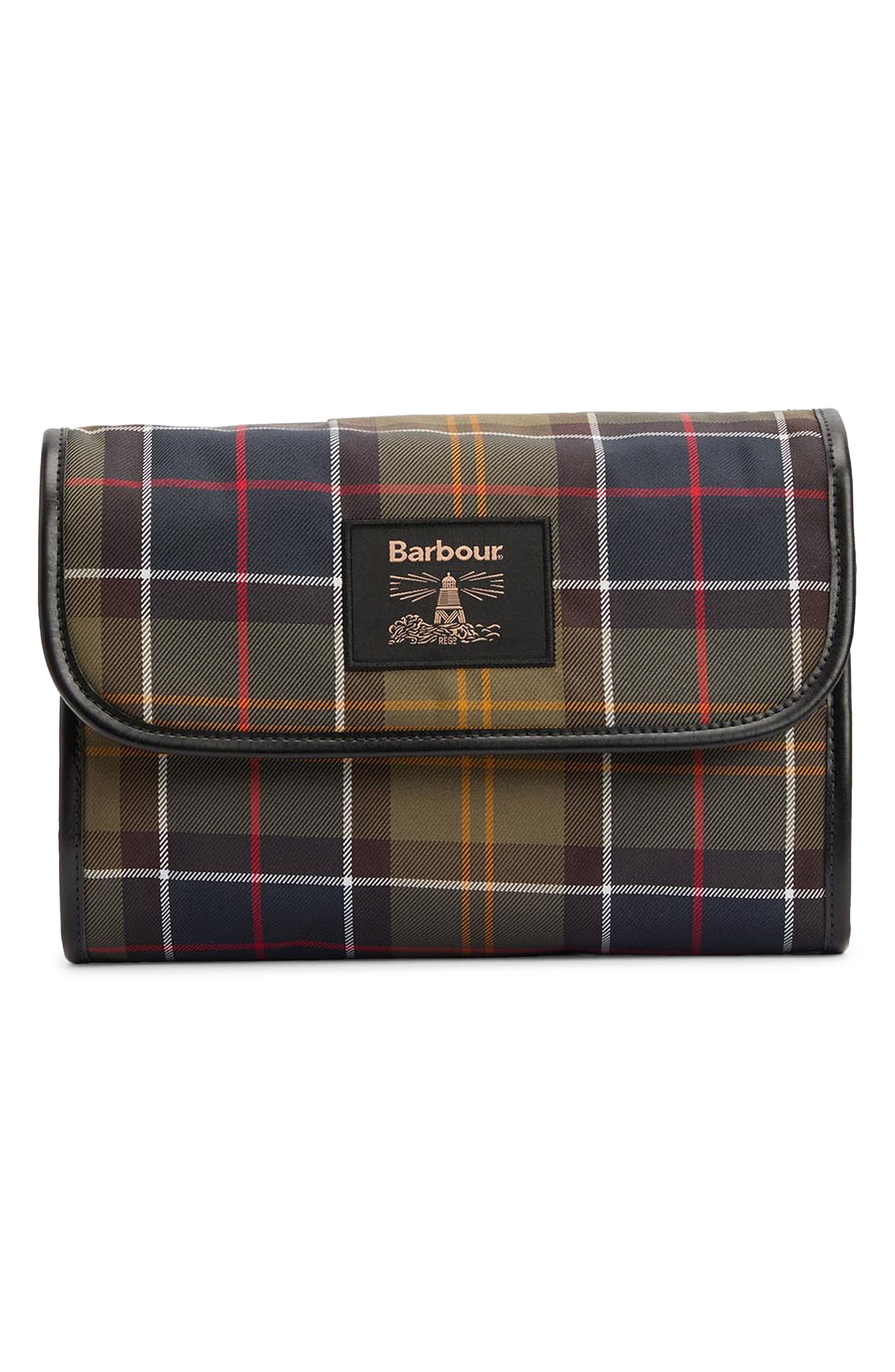 Barbour Tartan Hanging Wash Bag in Classic/Beacon 