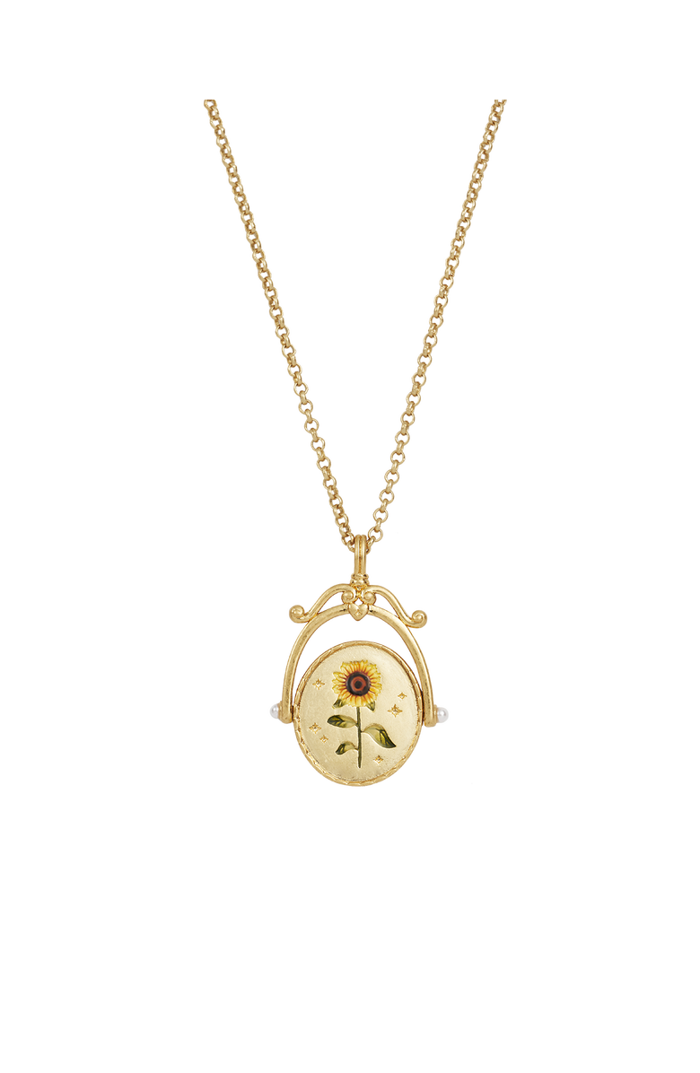 Fable England S Initial Sunflower Gold Spinner Chain Necklace, Alternate, color, Gold