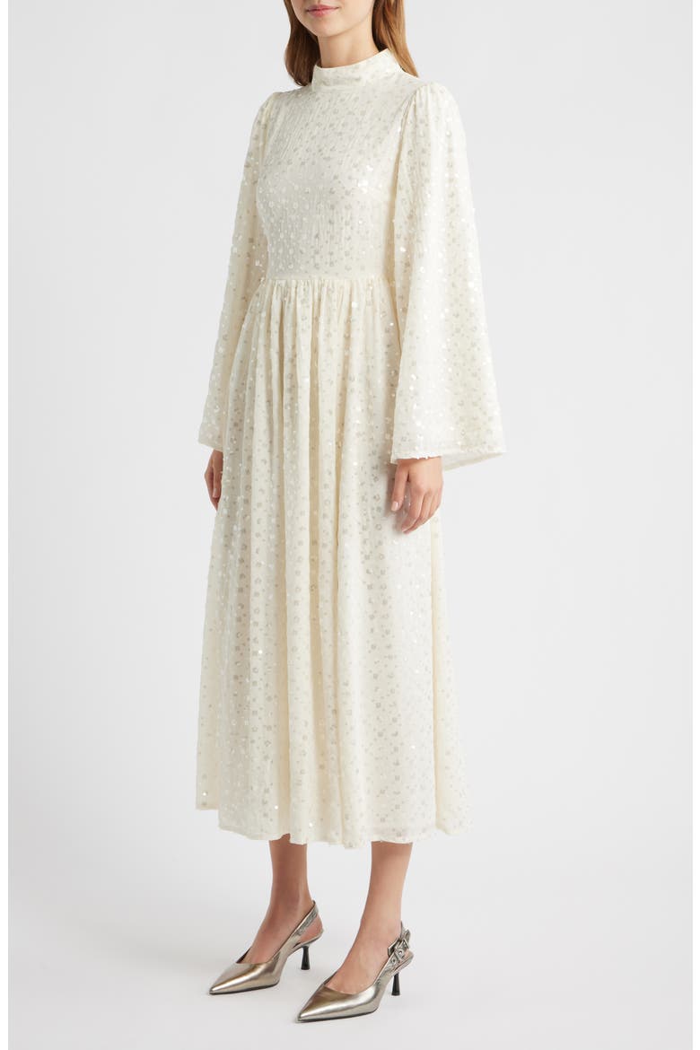 Reel Embellished Long Sleeve Maxi Dres, Alternate, color, IVORY