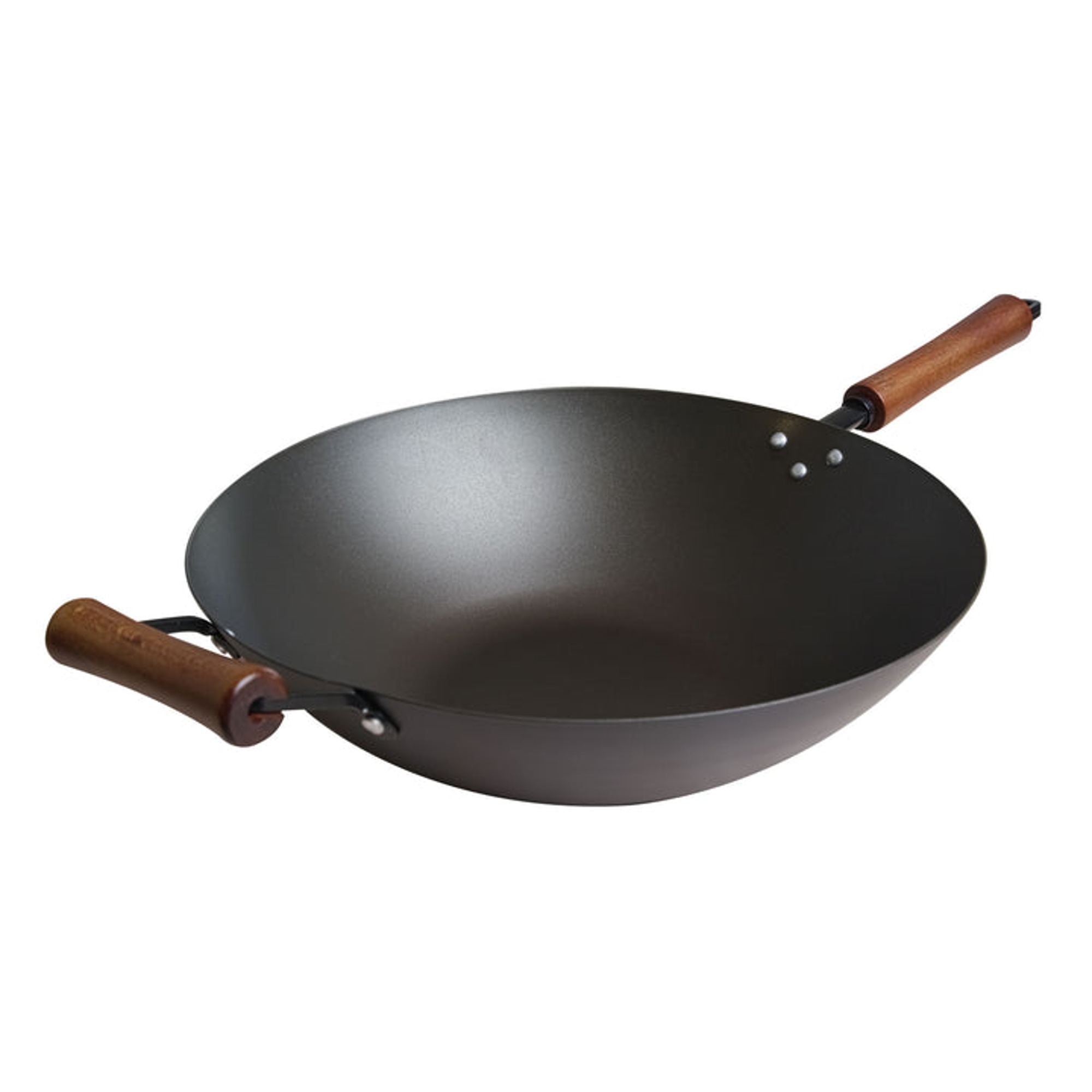JOYCE CHEN Carbon Steel Preseasoned Wok, 14-Inch - Black