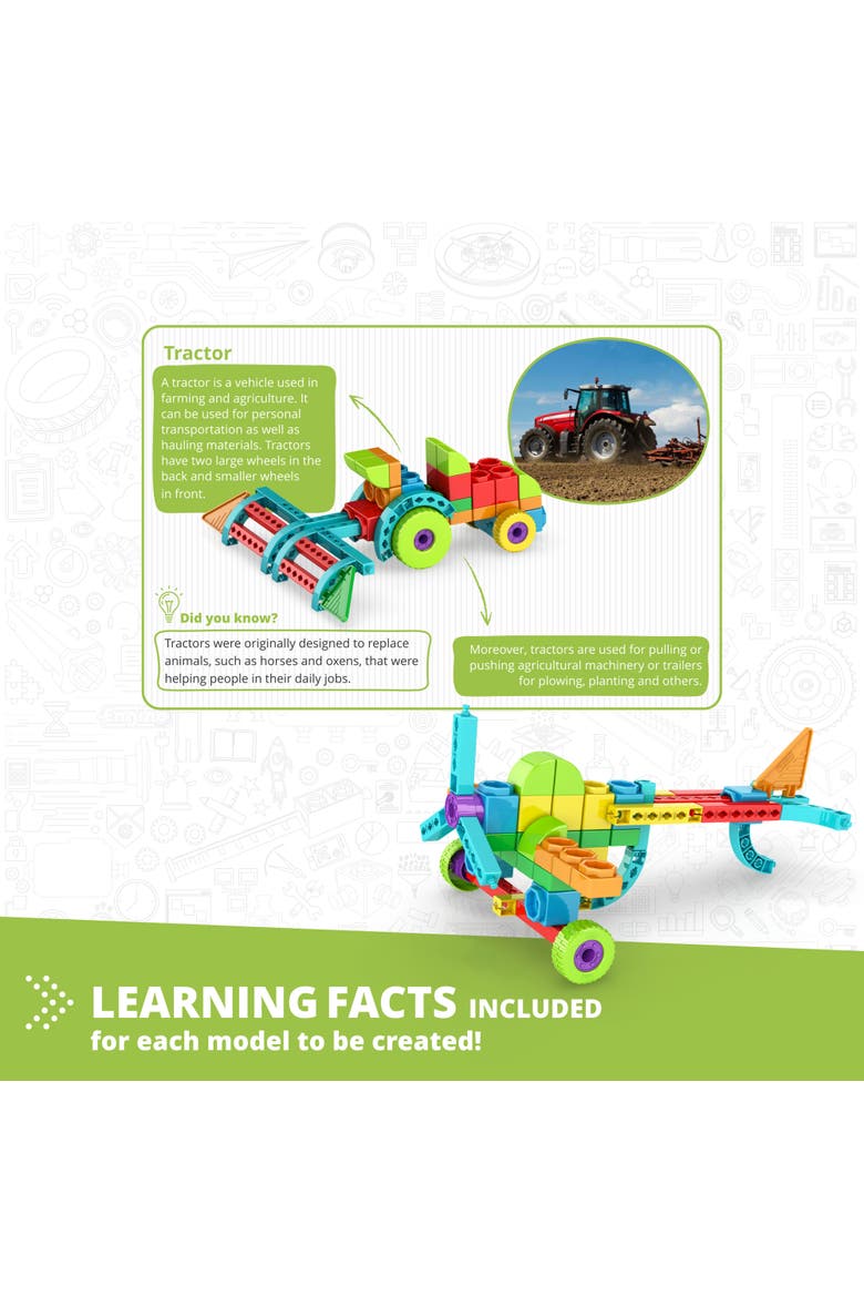 Qboidz Farm Tractor 10 Model Brick Building Set, Alternate, color, Multicolored