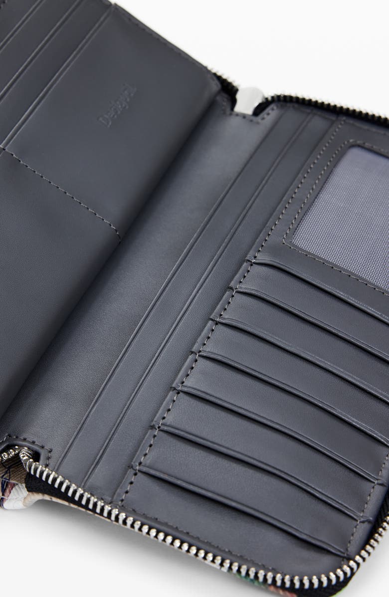 Desigual Grommet Zip-Around Wallet, Alternate, color, Off White