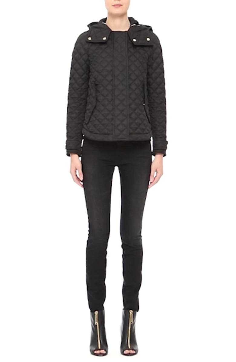Burberry Brit 'Leightonbury' Quilted Hooded Jacket, Alternate, color, 