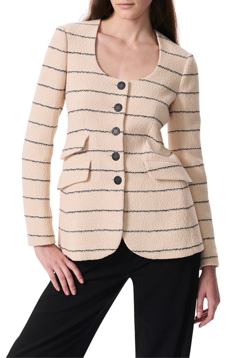 Roslyn Stripe Cotton Jacket, Main, color, CREAM