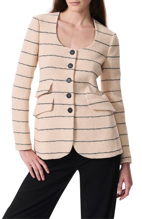 Rag & Bone Roslyn Tweed Blazer Crm In Cream