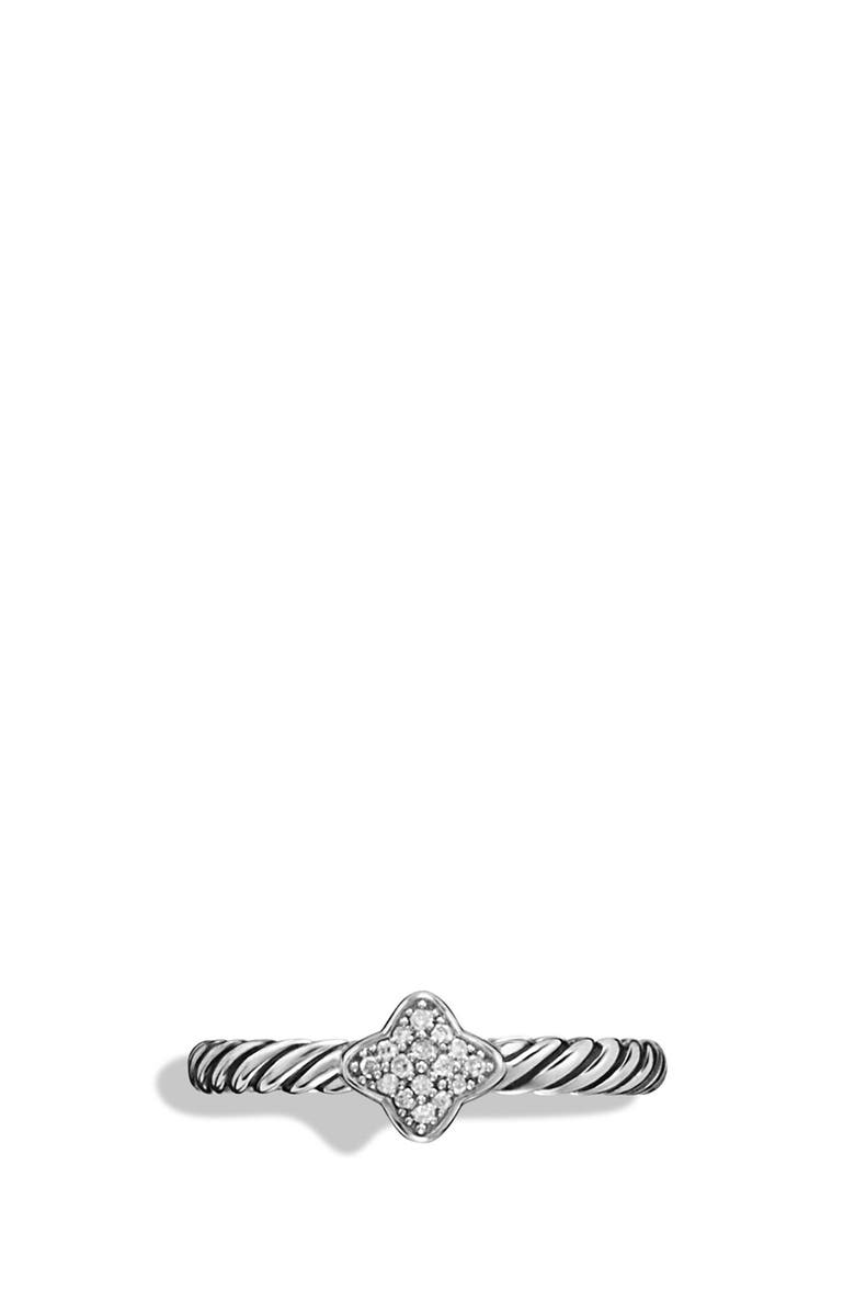 David Yurman Cable Collectibles Quatrefoil Ring with Diamonds, Alternate, color, Diamond