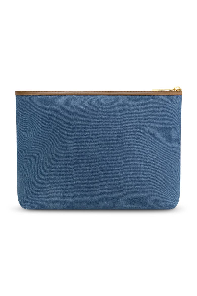 Trapezoid Zip Cosmetic Bag, Alternate, color, DENIM