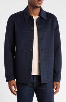 Check Wool Blend Shirt Jacket