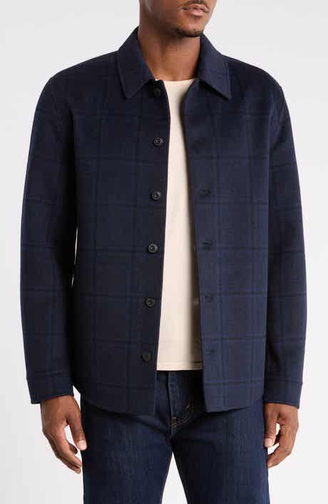 Check Wool Blend Shirt Jacket