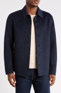 Vince Check Wool Blend Shirt Jacket