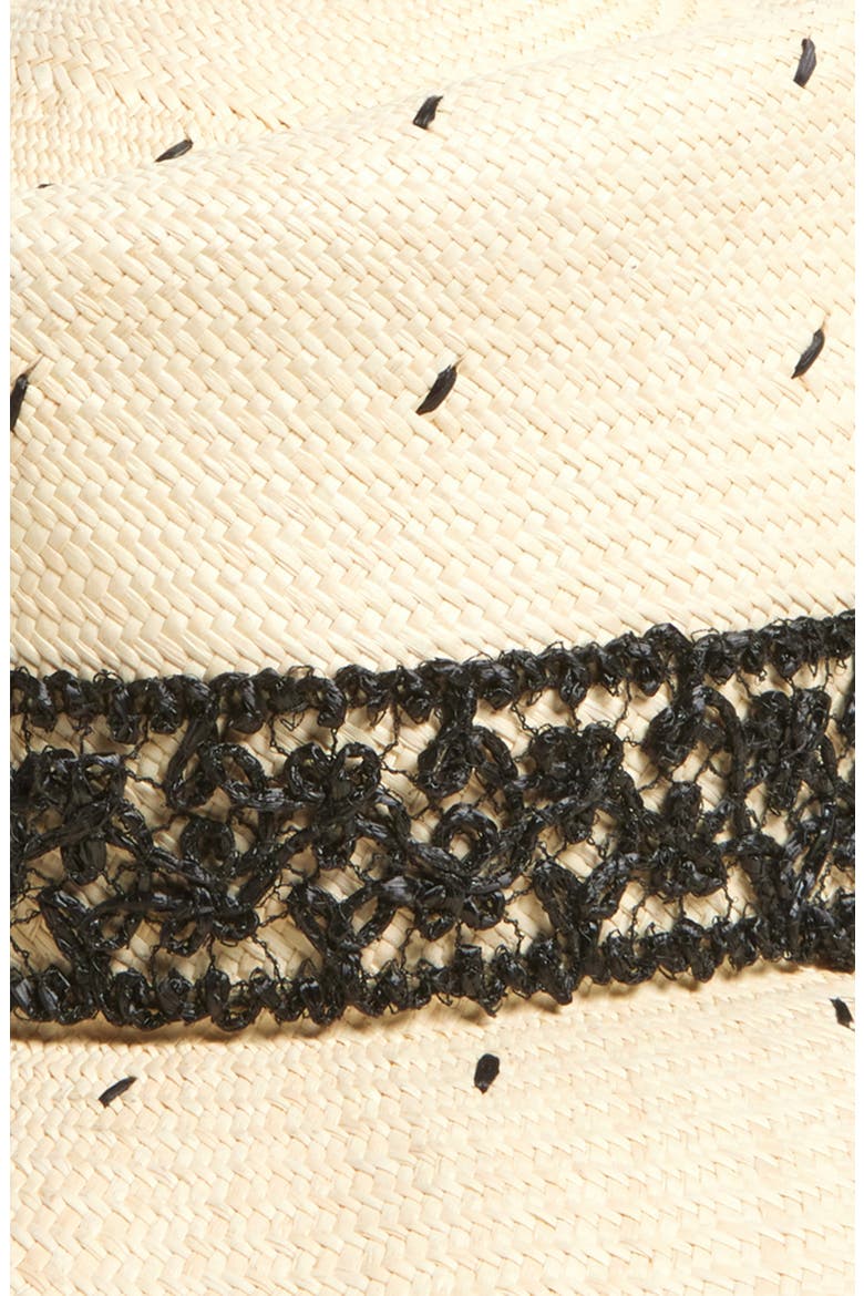 Merle Dot Straw Sun Hat, Alternate, color, NATURAL/ BLACK