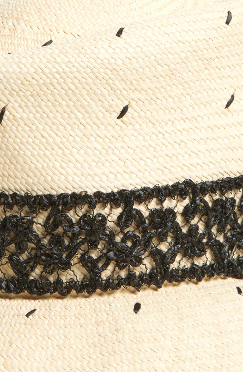 Gigi Burris Millinery Merle Dot Straw Sun Hat, Alternate, color, Natural/ Black