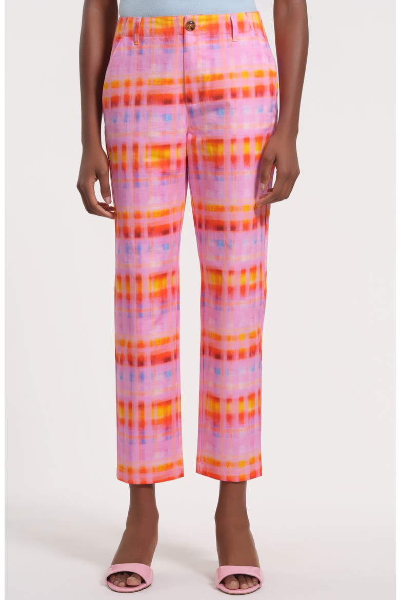 Slim Fit Ankle Cotton Pants, Main, color, PINK MULTI