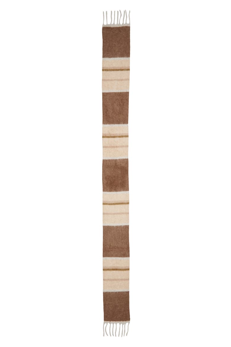 Brushed Cashmere Scarf, Alternate, color, BROWN STRIPE