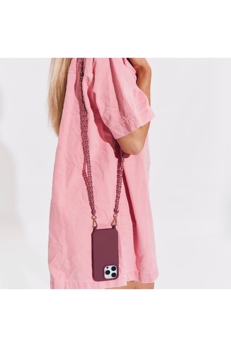 Emi Phone Chain, Alternate, color, Burgundy