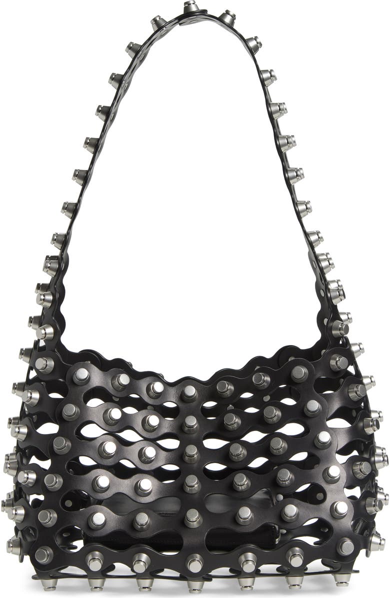 Alexander Wang Medium Rex Studded Cutout Leather Shoulder Bag, Main, color,