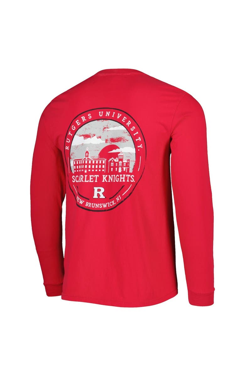IMAGE ONE Men's Scarlet Rutgers Scarlet Knights Circle Campus Scene Long Sleeve T-Shirt, Alternate, color, 