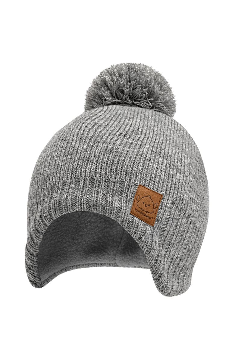 KeaBabies Muff Knitted Beanie, Main, color, Gray