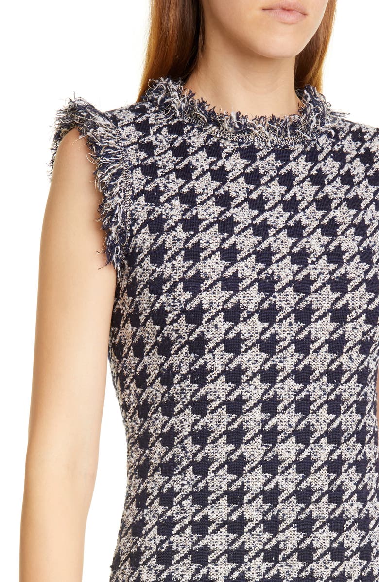 Oscar de la Renta Fringe Tweed Jacquard Dress, Alternate, color, 