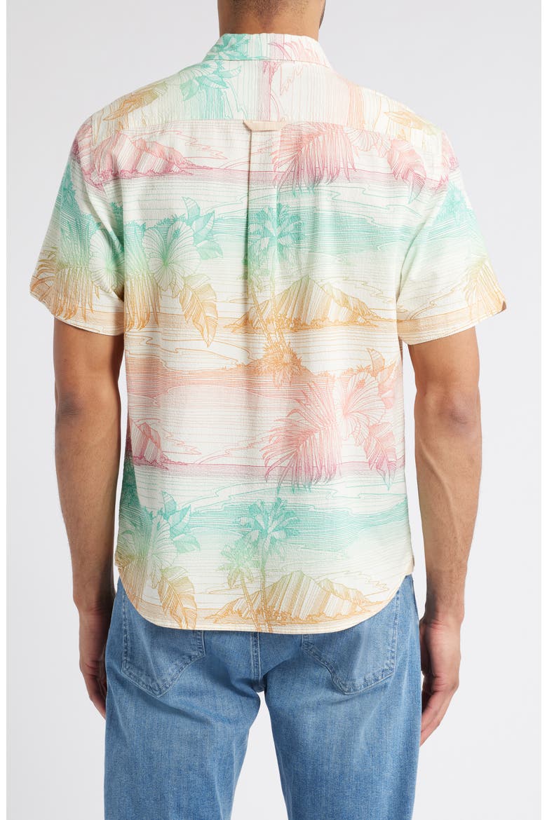 Nova Wave Corsica Coast Short Sleeve Cotton Blend Seersucker Button-Up Shirt, Alternate, color, MARBLE CREAM