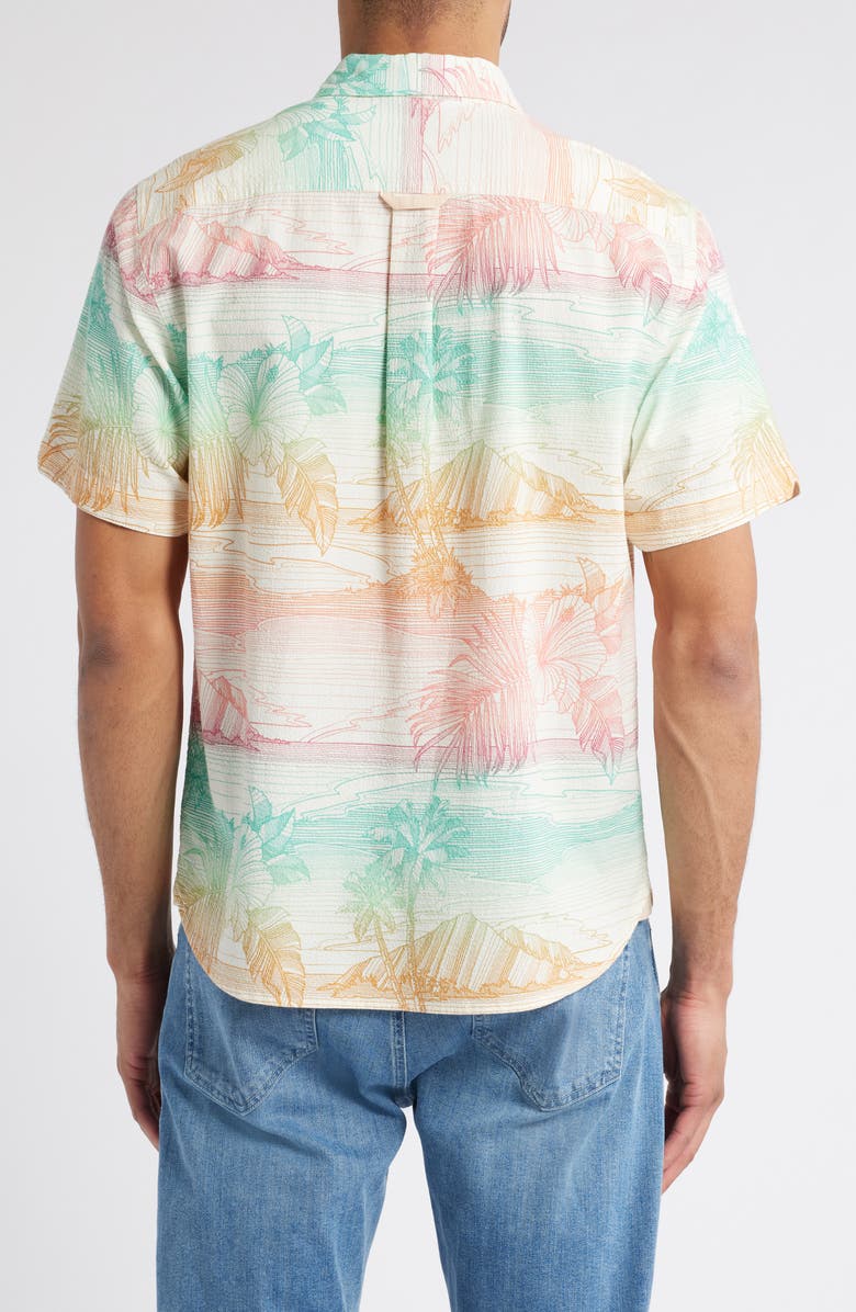 Tommy Bahama Nova Wave Corsica Coast Short Sleeve Cotton Blend Seersucker Button-Up Shirt, Alternate, color, Marble Cream
