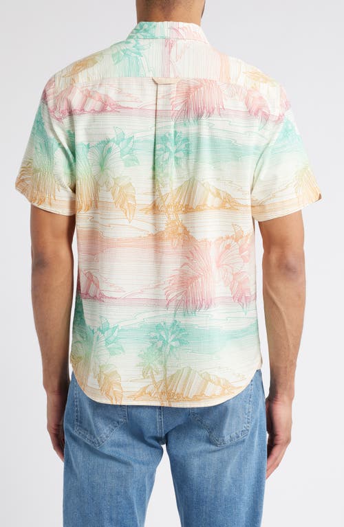 Tommy Bahama Nova Wave Corsica Coast Short Sleeve Cotton Blend Seersucker Button-up Shirt In Marble Cream