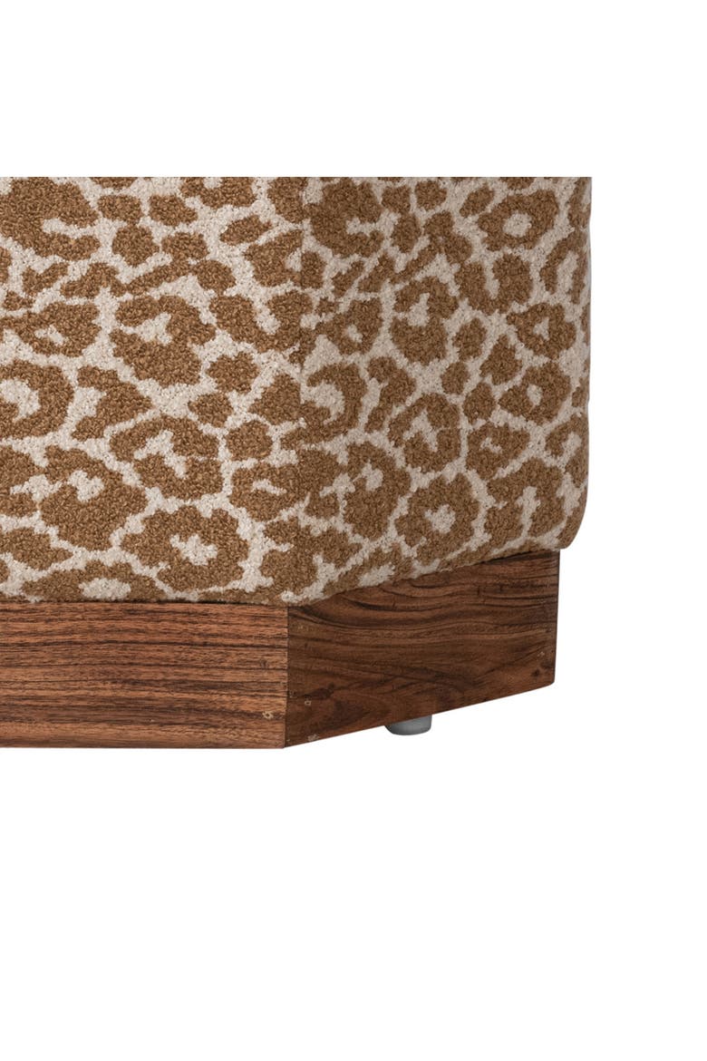 Stool / Ottoman with Base, Alternate, color, Brown