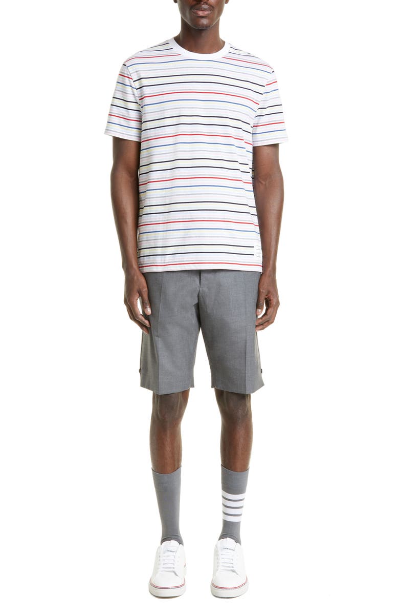 Thom Browne Men's Back Strap Flat Front Wool Shorts, Alternate, color, Medium Grey