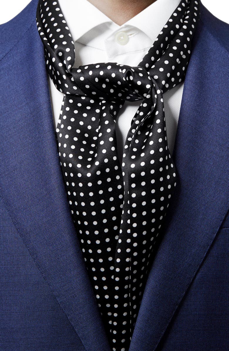 Eton Men's Polka Dot Silk Scarf, Main, color,