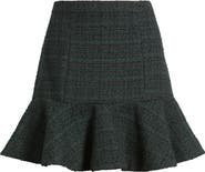 Treasure & Bond Flounce Tweed Miniskirt